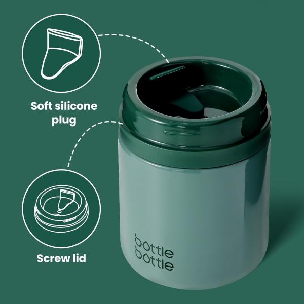 Taça de viagem de vácuo de secção dupla personalizada 2 em 1 Tumbler de café 13 onças