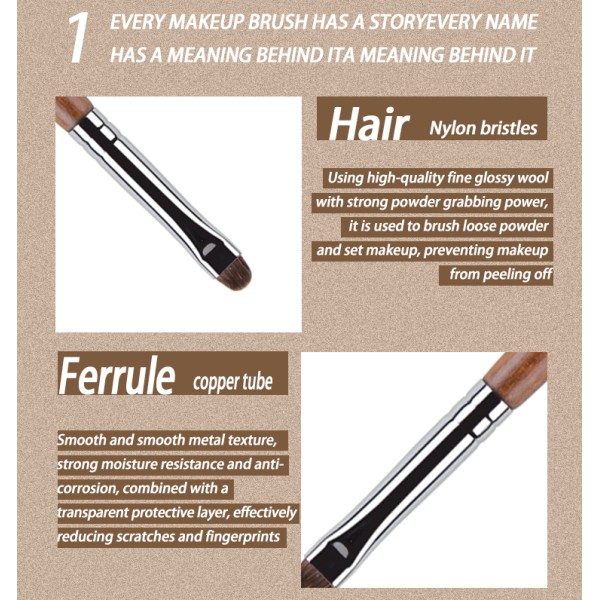 Professional Handmade Pure Horse Hair Eyeshadow Brush, OEM/ODM Services Available-Product Code: TOUCH UP 38