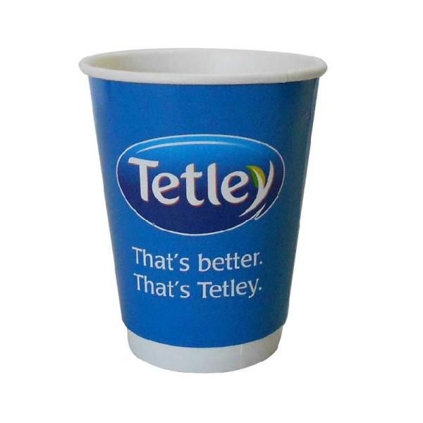 Water Based Double Wall Hot Cups 8 Oz Printed Paper Cup Aqueous Coated