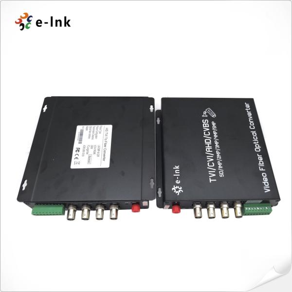 4Ch Single Mode media Video Over Fiber Converter AHD/HDCVI/HDTVI/CVBS With FC Port