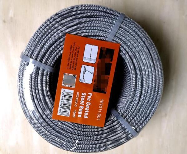 0.05mm Tolérance Galvanisée fil d'acier de corde Vinyle transparent enduit pour le colis Connecte joint
