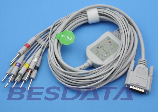 10 Leads ECG EKG Cable IEC Needle / Clip / Banana Electrode Compatible BJ-901D