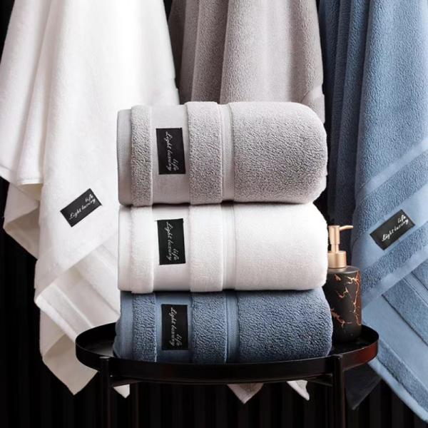 Softness And Comfort White Cotton Towel Large Bath Towels Custom Logo
