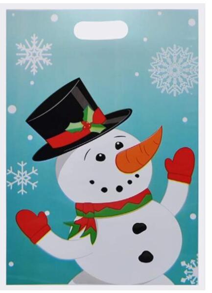 Customization 17×21cm Die Cut Handle Plastic Bags For Christmas Gift Packaging Bags