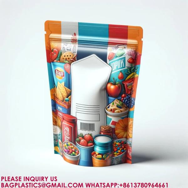 Biodegradable Stand Up Pouch Packaging Food Biscuit Snack Bags Zip seal Lock Mylar Bag