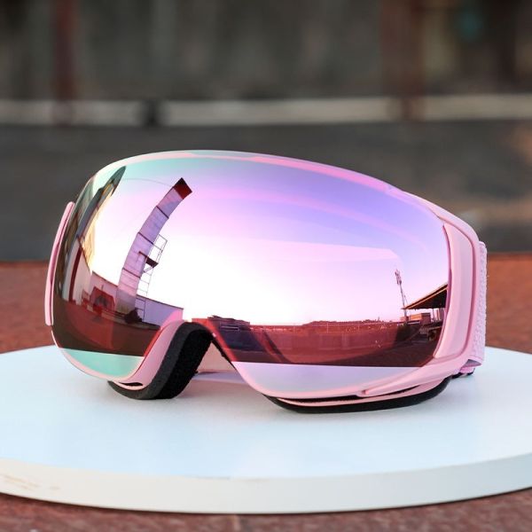 Adjustable strap ski goggles polarized double layers anti fog UV protection windproof ski mask glasses for men women skiing