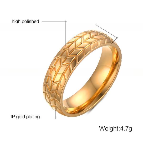 Cadeau de mariage pneu en acier inoxydable anneau revêtement 6mm pour le couple