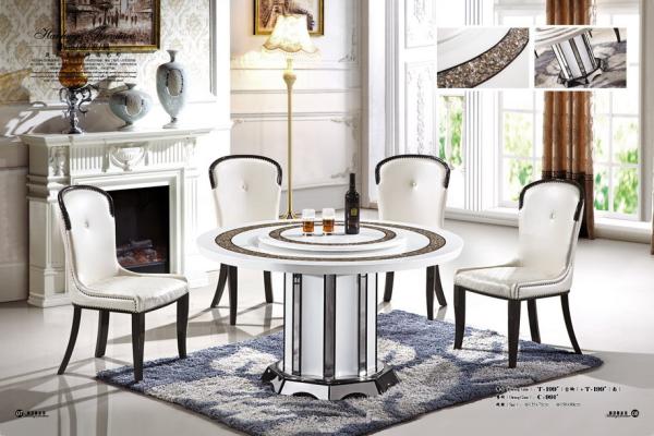 round 9 seater marble dining table with Lazy Susan furniture