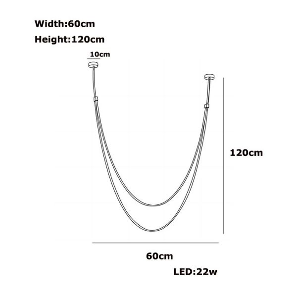 Dimmable LED Fexible Brown Black Leather Belt Chandelier (WH-NC-132)