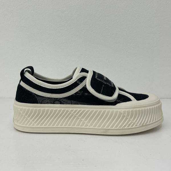 OEM Black Canvas Trainers Womens Rubber Outsole Wide Fit Canvas Trainers