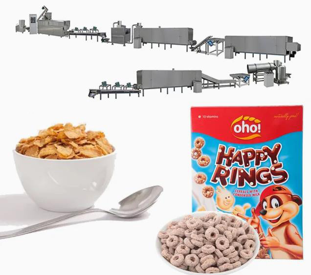 English Corn Flakes Processing Line Corn Flakes Making Machine