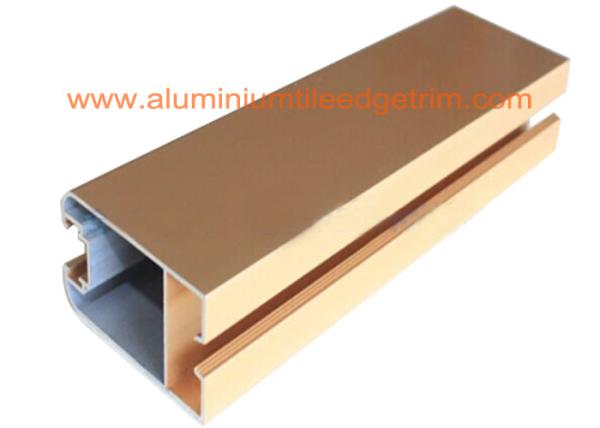 Matt Gold Anodized Aluminium Door Profiles , Aluminium Door Frame Sections 50mm X 25mm
