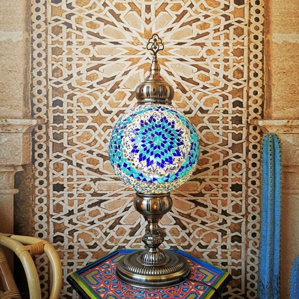 Mosaic Table Lamp Mediterranean Turkish Style Bedroom Study bulb table lamp(WH-VTB-17)