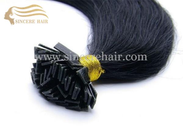 22 Double Drawn Keratin Fusion Hair Extensions Flat-Tip for sale - Black Fusion Flat Shape Hair Extensions for sale