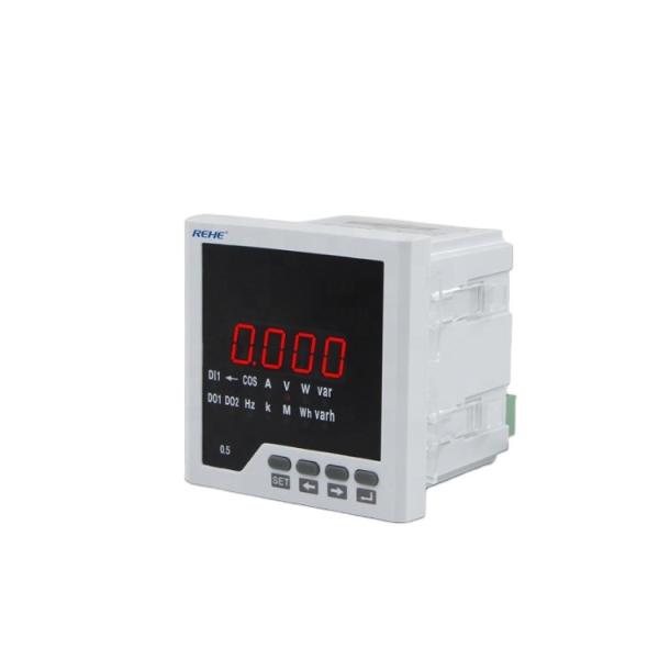 96*96mm Single Phase Intelligent A V HZ KWH Multifunction Power Meter with RS485
