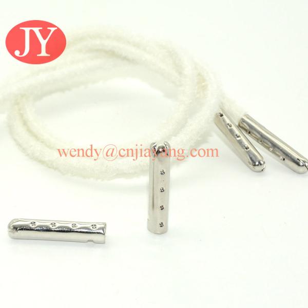 jiayang metal logo aglet engraved logo laser logo shoelace cord end tips