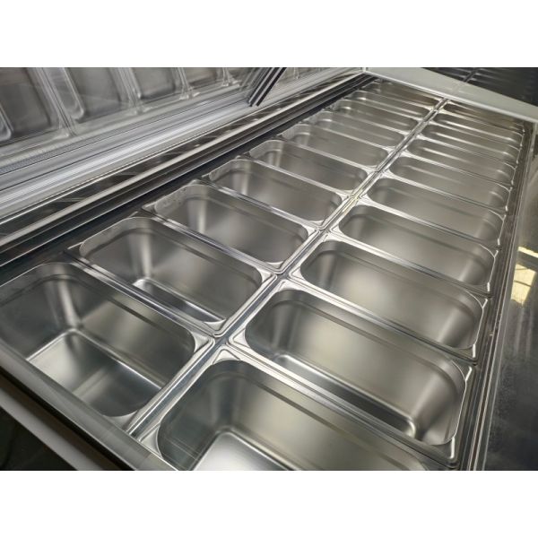 Italian Ice Cream Display Freezer Gelato Refrigerator 10 12 14 16 18 20 Pans