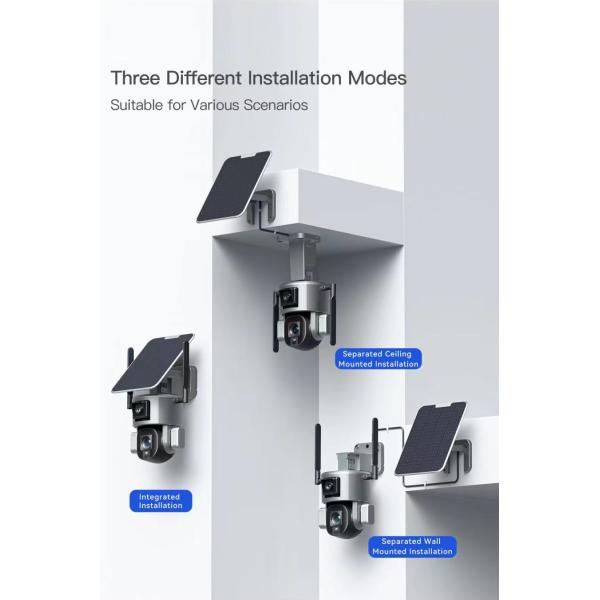 4K Solar Human Double Lens Surveillance Camera with Onboard Storage and Solar Power