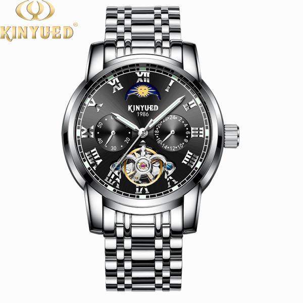 Stainless Steel Tourbillon Mechanical Watch Shockproof Long Life Span