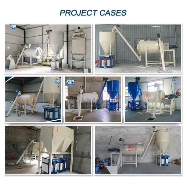 dry mortar production line 1 à 3 T / lot de mélangeur à ruban spriale Machine de mélangeur de plaque de plâtre à la paroi