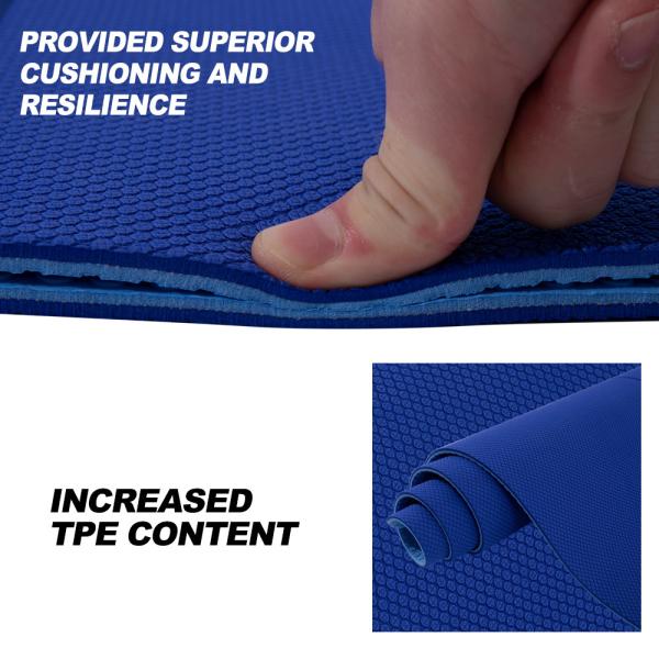 Blue Color Durable 6mm Yoga Mat / Unique Design Toxic Free Yoga Mat
