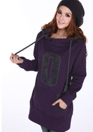 Длинние дамы/фуфайки женщин с капюшоном, хлопок 2 карманн