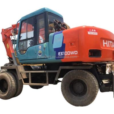 2010 Year Hitachi EX100WD Wheel Excavator Original Japan 10 Ton for Construction Digger