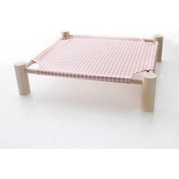 Lit pour chat et chien Hammock Lit de chat en bois Hammock lit de refroidissement surélevé Déplaceable Portable Lit intérieur extérieur pour animaux de compagnie Convient pour les chats