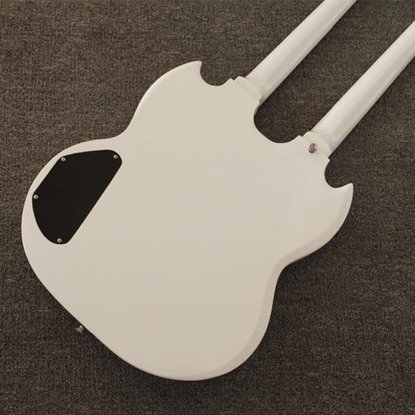 White EDS1275,Double Neck, Double Neck, 6 Strings+12 Strings, Black Guard plate, Black Guard plate
