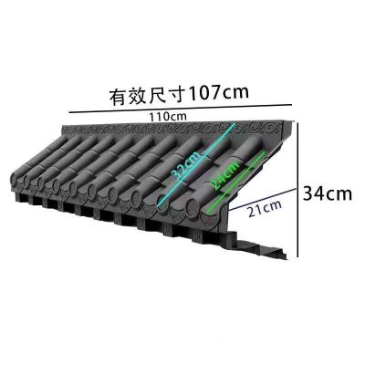 3D Antique Eaves Roof With Shelf Wall Decoration Asian Chinese Plastic Tiles