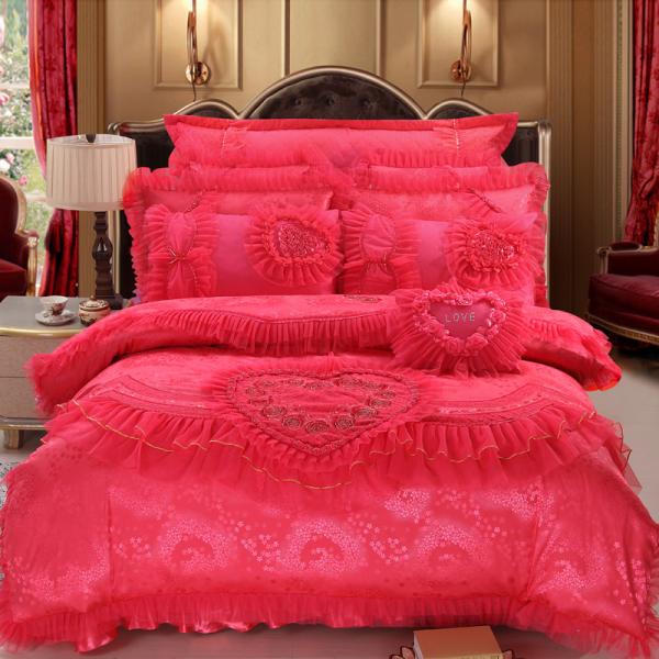 Set de ropa de cama de lujo de boda 100% algodón 200TC Sillón de cama Sillón de cama anti tirón