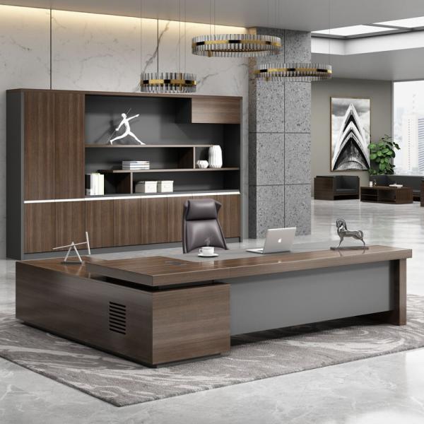 50 мм толщины столешница роскошный современный деревянный L-образный босс менеджер директор офисный стол