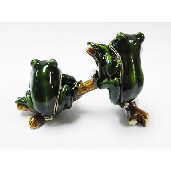 Cute frog metal rhinestone box wholesale frog jewelry boxes custom jewelry boxes