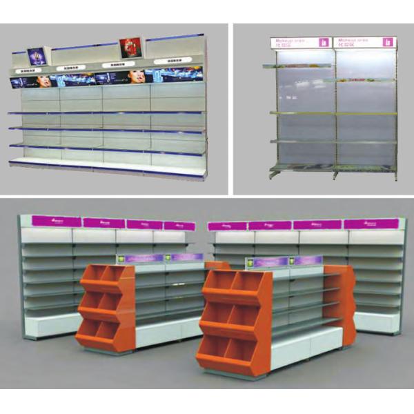 Gondola Medical Store Display Rack Steel Material Powder coating CE Certificate