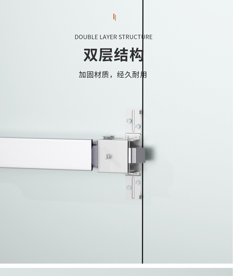 Modern Double-Opening Fire Escape Door Lock Flat Push Type with Push Rod Downward Pressure One-Way Fire Passage Screw Included