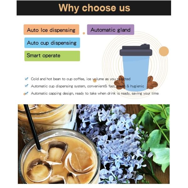 Robot Arm Making Ice Coffee Cafe Vending Machine Robot Coffee Machine Fully Automatic