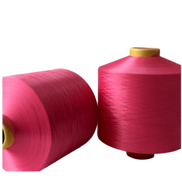 150D/48F Dope Dyed Colors Red Blue White Black Grey DTY 100% Polyester Yarn For Knitting Weaving