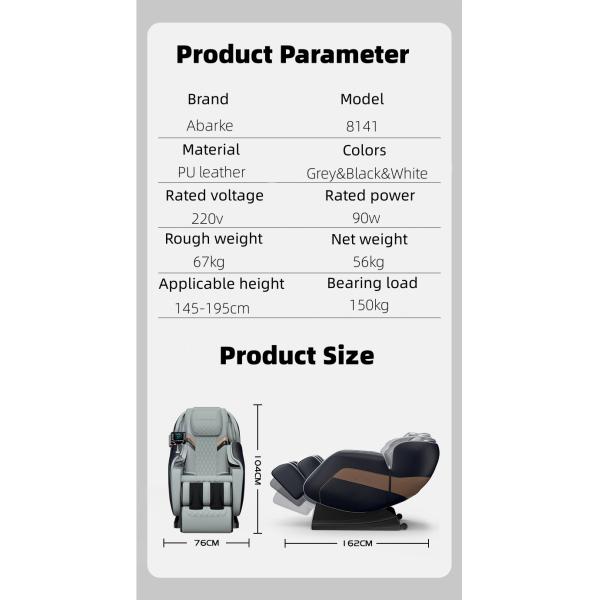 Adjustable Height Music Hot Compress Massage Chair and Adjustable Function