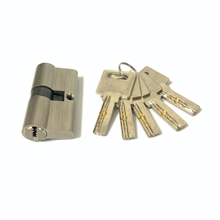 Custom Size Aluminum Brass Cylinder 60mm Door Barrel Lock With Keys