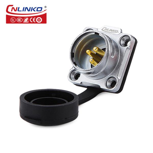 Cnlinko 1 / 4 Bayonet Connect Metal Shell IP68 Waterproof Connector 20A 3 Pin Plug Socket