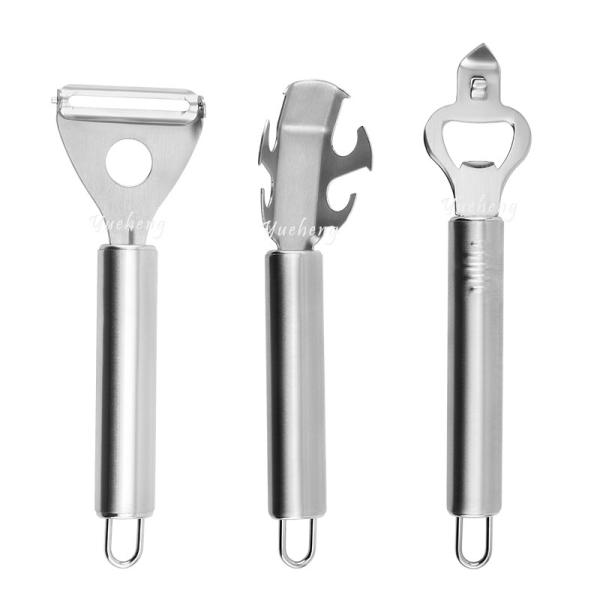 3PCS kitchen gadgets with stainless steel peeler can opener fish scales for kitchen tools