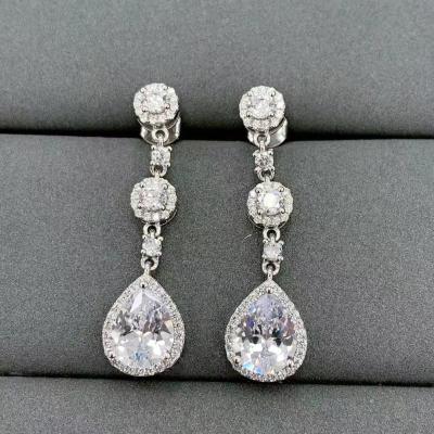 En forme de poire, pleine goutte, hypoallergénique, S925 argent sterling, boucles d'oreilles en goutte à goutte, bijoux