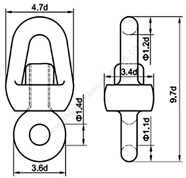 Anchor Chain Fore RunnerSwivel | 14–162 mm
