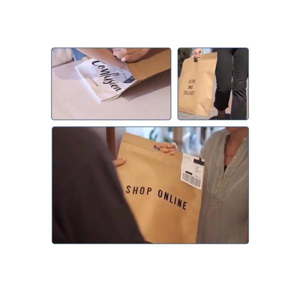 Brown Kraft 12x16 Inch Recycled Paper Bags With Handles Eco Friendly