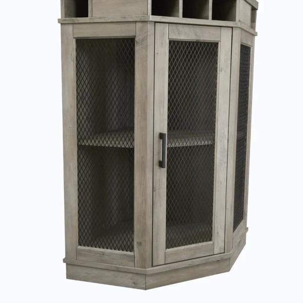 Wooden Crate Corner Wine Bar Cabinet rack Home Furniture