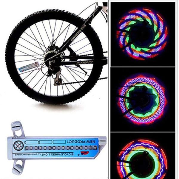 32 LED Flash Spoke Light Lamp for 24 Inches Wheel Battery Powered Outdoor Cycling Lights