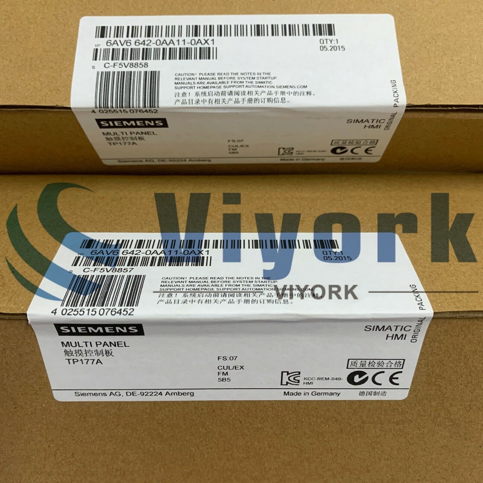 Siemens 6AV6642-0AA11-0AX1 Интерфейс оператора Симматическая сенсорная панель TP 177A Новая