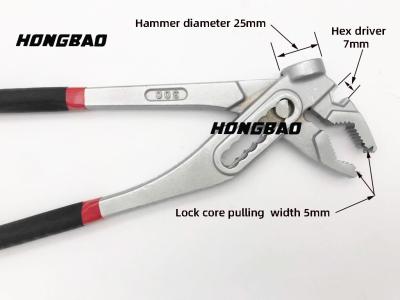 2 In 1 Insulated Water Pump Pliers 12 Inch Plumper Tools Pipe Wrench Hammer Head
