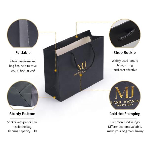 Upgrade Your Packaging with Our Luxury Matte Black Paper Bag Industrial Gift Craft