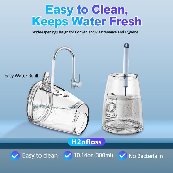 Cordless Water Flosser Teeth Cleaner 21W Travel IPX7 Waterproof Dental Floss Irrigator